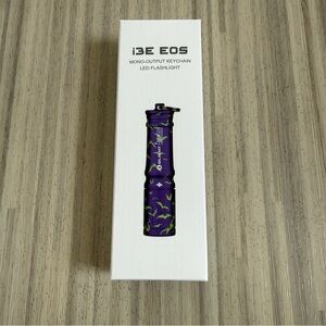 Olight i3E EOS Mono-Output Key Chain LED Flashlight Purple w Green Bat Design